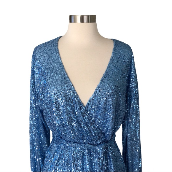 Princess Polly Dancing Queen Blue Sequin Dress - Picture 5 of 8